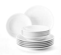 Seltmann Weiden servicio de cena 12 piezas | Set para 6 personas | Serie Compact blanco | servicio incluye cada 6 plato de cena, plato de sopa