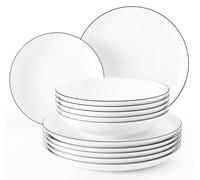 Seltmann Weiden Servicio de Cena 12 Piezas | Set para 6 Personas | Serie Lido Blanco | Servicio Incluye Cada 6 Plato de Cena, Plato de Sopa