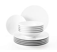 Seltmann Weiden servicio de cena 12 piezas | Set para 6 personas | Serie Life blanco | servicio incluye cada 6 plato de cena, plato de sopa