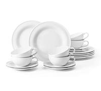 Seltmann Weiden servicio de té 18 piezas | Set para 6 personas | Serie Beat blanco | servicio incluye cada 6 plato de desayuno, taza de té, platillo de té