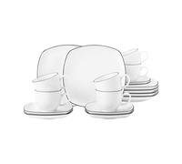 Seltmann Weiden Lido Black Line Juego de Café Anguloso 18-tlg