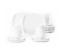 Seltmann Weiden Vajilla de café Lido cuadrada 18 piezas Blanco