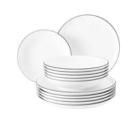 Seltmann Weiden Vajilla Lido black line 12 piezas Blanco con canto negro