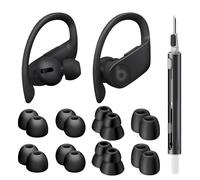 Seltureone 8 pares de almohadillas para Beats Powerbeats Pro/Beats Flex/Beats X de silicona suave antideslizante de repuesto para Beats Powerbeats Pro/Beats Flex/Beats X, color negro