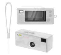 Seltureone Funda protectora de silicona para llavero Kodak Charmera con 2 paquetes de protector de pantalla de cristal templado y cordón, resistente a los golpes, resistente a los arañazos