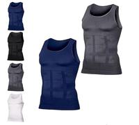 Selure Shaping Tank - Camiseta de compresión elástica para hombre, adelgazante, transpirable, para entrenamiento, 2 unidades-g, XXL