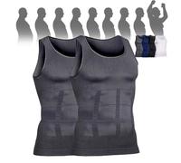Selure Shaping Tank Men,Selure Compression Shirt,Compression Shaping Tank 2.0 Top Mens Big and Tall(2 Gray,Small)