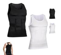 SelureWear - Selure Shaping Tank 2.0 Men, Selure Shaping Tank Men, for Mens Build Body (Black+White,XXL)