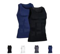 SelureWear Shaping Tank Men 2.0 Breathable Invisible Compression Shirts Waterproof Breathable Quick Drying Ultra Stretch (2PCS/A,L)