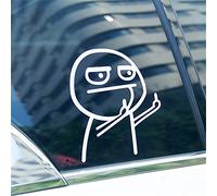 SELUXU 1PC Dibujos Animados Divertido Dos Dedos Medios Vinilo Coche Pegatina de Cristal Pegatina Pegatina portátil Etiqueta de Moto