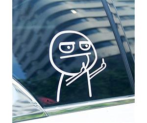 SELUXU 1PC Dibujos Animados Divertido Dos Dedos Medios Vinilo Coche Pegatina de Cristal Pegatina Pegatina portátil Etiqueta de Moto