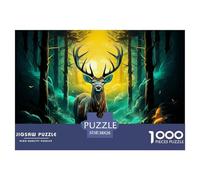 Selva Alce Puzzle 1000 Piezas Rompecabezas 38x26cm/1000pcs Regalos para Adultos Y Niños Cartón 100% Reciclado Juegos Únicos De Desafío