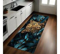 Selva Alfombra de Cocina 50 x 80 cm Animales Leopardo Antideslizante y Lavable, Camino Multiusos Resistente al Desgaste, Antimanchas, Ideal para Bajo Fregadero y Fogones