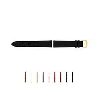 SELVA Correa de repuesto para reloj inteligente, 14 - 24 mm, de piel, fabricada en Alemania, Negro con cierre dorado, 24 mm, Correa