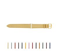 SELVA Correa de repuesto para reloj inteligente, 14 - 24 mm, piel, fabricada en Alemania, Arena con cierre dorado, 22 mm, Correa