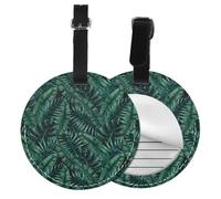 Selva tropical en acuarela,Etiquetas de equipaje de cuero sintético con nombre, etiquetas de viaje duraderas, 2 unidades