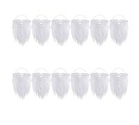 SELVFZ 1/12 piezas de Barba de Papá Noel, divertido disfraz de Papá Noel, accesorios de fiesta de máscaras, barba, barba falsa blanca