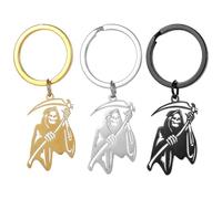 SELVFZ 3 llaveros de los segadores punk, accesorio de bolsa de acero inoxidable, llavero de manualidades para fiesta de Halloween, accesorios de regalo, llavero de la muerte