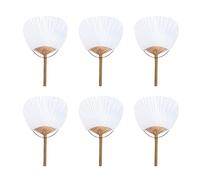 SELVFZ 6 piezas de pintura de caligrafía para decoración del hogar, abanico japonés en forma de luna, mano artística
