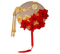 SELVFZ Abanico chino vintage decorativo para boda, abanico redondo de mano, bata elegante