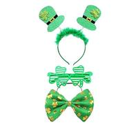 SELVFZ Accesorios para disfraces del día de Patricio, recuerdos de fiesta con sombrero de duende de Patricio, diadema, pajarita, trébol, gafas, disfraz del día de San Patricio