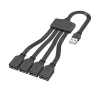 SELVFZ Adaptador de corriente USB 2.0 de 4 puertos macho a 4 hembras, convertidor USB 2.0 macho a 4 USB hembra divisor para teléfono USB divisor de alimentación