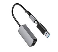 SELVFZ Adaptador de red USB 3.0 a RJ45 de 2500 Mbps, convertidor Gigabit Ethernet de 2500 m, 2500 Mbps para múltiples sistemas, convertidor de red USB de aleación de aluminio