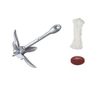 SELVFZ Anclajes plegables para kayak, barcos, anclajes plegables de 0,7/1,5 kg, anclajes plegables con anclajes de 65.6 pies, cuerda de remolque, anclajes plegables