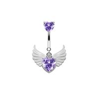 SELVFZ Anillos de ombligo con forma de corazón fáciles de combinar con tu propio encanto, textura de acero inoxidable para entusiastas de la moda moderna, talla única, como se describe, como se
