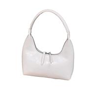 SELVFZ Bolsos de hombro de cuero para niñas y mujeres, bolsa de transporte para axilas, bolsa de moda para las axilas, bolsa de viaje de viaje de hombro plateado/blanco/negro, White