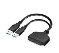 SELVFZ Cable adaptador de 3 a USB 3.0 de 6 Gbps, transferencia de alta velocidad con puerto de alimentación USB 2.0 para Windows 7/8/10/XP/2003 Plug y