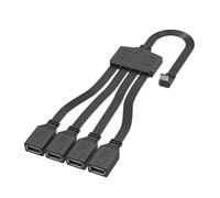 SELVFZ Cable divisor USB 2.0 tipo C con 4 puertos de carga y velocidad de transferencia rápida de 90° para múltiples dispositivos y accesorios, adaptador USB C para laptop, divisor de alimentación USB
