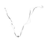 SELVFZ Collar único con colgante de corazón de doble capa, collar con colgante de corazón, gargantilla de aleación, adecuado para cualquier atuendo, collar de cadena único