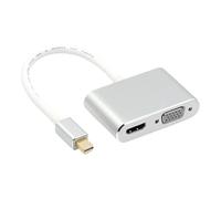 SELVFZ Convertidores DP de doble interfaz HDMI VGA 60Hz adaptador para monitor de PC, adaptador de pantalla de oficina, presentaciones, pantalla DP a HDMI, convertidores VGA