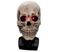 SELVFZ Disfraz completo de Halloween para cabeza de calavera con mandíbula móvil, esqueleto de terror para adultos, disfraces de cosplay para adultos, disfraces de cosplay para mujeres y hombres