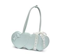 SELVFZ Elegante bolsa de almohada de encaje de piel sintética para viajes, bolsa suave para axilas, para mujeres y estudiantes, diseño elegante de lazos, Green, One Size