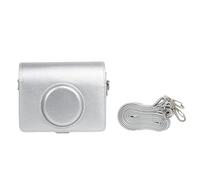 SELVFZ Funda para cámara EVO PU bolsa ligera y bolsa de hombro para cámara con correa ajustable de cuero, Silver