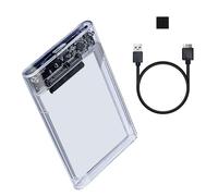 SELVFZ Funda transparente para disco duro USB 3.0 de 2.5 pulgadas para PC, portátil, portátil, disco duro, almacenamiento versátil, estuche de instalación de herramientas