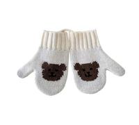 SELVFZ Guantes acogedores con correa para colgar en el cuello para niños pequeños de 2 a 5 años, guantes de fibra de tela de punto cálidos y suaves, accesorios de invierno, guantes seguros para niños