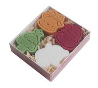 SELVFZ Juego de 4 piezas de Navidad con diseño de muñeco de nieve perfumado de pan de jengibre para decoración de mesa