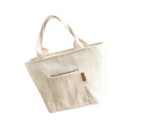 SELVFZ Lonchera de lona aislada, bolsa de almuerzo, contenedor reutilizable con bolsillos frontales para mujeres y hombres, caja de regalo, con aislamiento térmico, bolsas enfriadoras