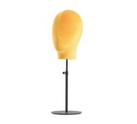 SELVFZ Soporte de pinza con base de metal retráctil, cabeza de maniquí de terciopelo, modelo de sombrero y pelucas, soporte para postizo, exhibición de peluquería