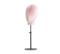 SELVFZ Soporte de pinza con base de metal retráctil, cabeza de maniquí de terciopelo, modelo de sombrero y pelucas, soporte para postizo, exhibición de peluquería