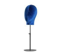 SELVFZ Soporte de pinza con base de metal retráctil, cabeza de maniquí de terciopelo, modelo de sombrero y pelucas, soporte para postizo, exhibición de peluquería