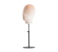 SELVFZ Soporte de pinza con base de metal retráctil, cabeza de maniquí de terciopelo, modelo de sombrero y pelucas, soporte para postizo, exhibición de peluquería