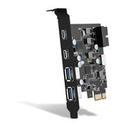 SELVFZ Tarjeta PCIE USB de 6 puertos, 2 USB C, 2 tarjetas USB A, convertidores USB internos, tarjeta de expansión interna de 19 pines para PC de escritorio, tarjeta de extensión USB