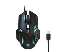 SELVFZ TypeC - Juego de 6 botones USB C con luces LED retroiluminadas 3600DPI ajustable para teléfono, tableta y juegos de computadora