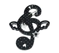 SELVFZ Unique Ears Music Note - Llavero acrílico con dije para mochila, mosquetón, decoración para regalo, llavero de moda multifuncional, Notas negras, Talla única