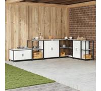 Selvicoly HATTEM - Armario de almacenamiento de cocina, 90 x 50 x 92 cm, acero para cocinas modernas y exteriores, con espacio de almacenamiento, estantes y diseño duradero
