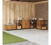 Selvicoly HATTEM - Armario de cocina (90 x 50 x 53 cm, acero, con estantes para suministros, vajilla y uso múltiple en exteriores)